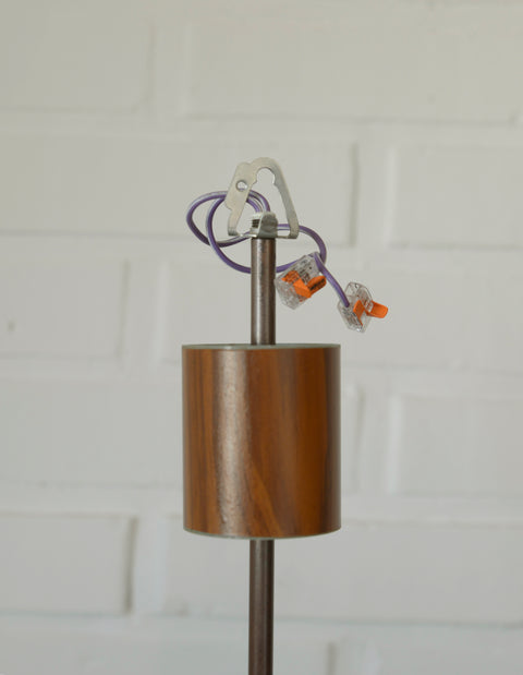 Vintage Copper Sputnik Chandelier, Brutalist Amber Glass Pendant Light