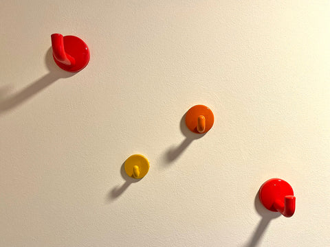 Retro Orange Plastic Coat Hook: Mid Century Modern Wall Decor