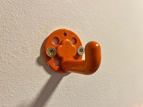 Retro Orange Plastic Coat Hook: Mid Century Modern Wall Decor