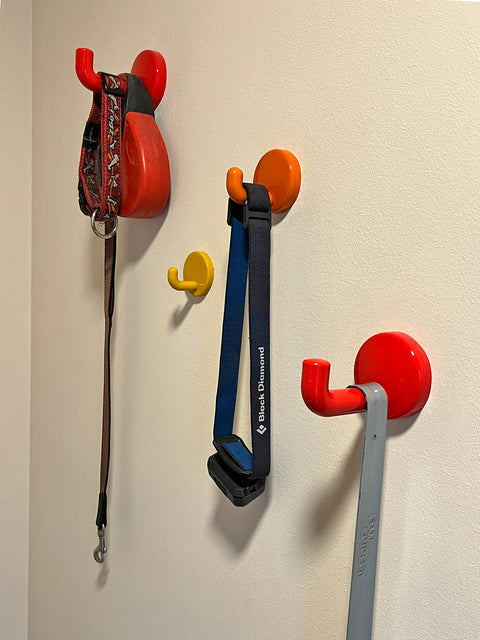 Retro Orange Plastic Coat Hook: Mid Century Modern Wall Decor