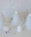 Vintage Bell Pendant Lamps: Set of 3 Cascade Tulip Ceiling Lights