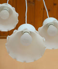 Vintage Bell Pendant Lamps: Set of 3 Cascade Tulip Ceiling Lights