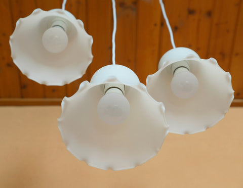 Vintage Bell Pendant Lamps: Set of 3 Cascade Tulip Ceiling Lights