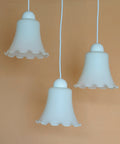 Vintage Bell Pendant Lamps: Set of 3 Cascade Tulip Ceiling Lights