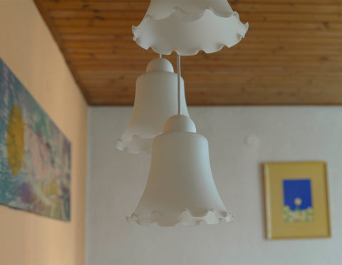 Vintage Bell Pendant Lamps: Set of 3 Cascade Tulip Ceiling Lights