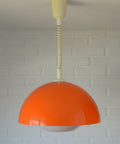 Vintage Orange Pendant Light: Mid Century Space Age Lamp