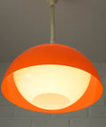 Vintage Orange Pendant Light: Mid Century Space Age Lamp