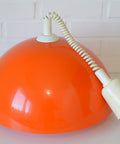 Vintage Orange Pendant Light: Mid Century Space Age Lamp