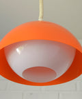 Vintage Orange Pendant Light: Mid Century Space Age Lamp