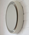 Vintage Illuminated Wall Mirror: Mid Century Modern White Round Vanity