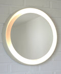 Vintage Illuminated Wall Mirror: Mid Century Modern White Round Vanity