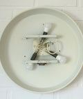 Vintage Illuminated Wall Mirror: Mid Century Modern White Round Vanity