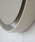 Vintage Illuminated Wall Mirror: Mid Century Modern White Round Vanity