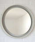 Vintage Illuminated Wall Mirror: Mid Century Modern White Round Vanity