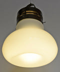 Brutalist Copper Pendant Light: XL Hand Blown Glass Chandelier, 80s Yugoslavia