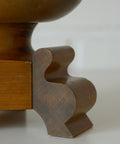 Handmade Wood Candle Holder: Large Vintage Rustic Art Deco Candlestick
