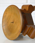 Handmade Wood Candle Holder: Large Vintage Rustic Art Deco Candlestick