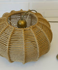 Vintage Rope Pendant Lamp: Handmade Rustic Chandelier, German 1970s