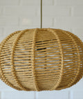 Vintage Rope Pendant Lamp: Handmade Rustic Chandelier, German 1970s