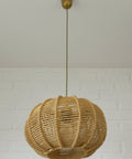Vintage Rope Pendant Lamp: Handmade Rustic Chandelier, German 1970s