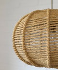 Vintage Rope Pendant Lamp: Handmade Rustic Chandelier, German 1970s