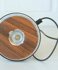 Vintage Smoked Glass Globe Lamp: Wood & Copper MCM Desk Light