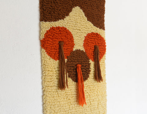 Vintage Wool Tapestry: Mid Century Modern Wall Hanging, Boho Decor