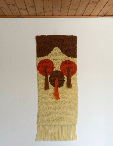 Vintage Wool Tapestry: Mid Century Modern Wall Hanging, Boho Decor