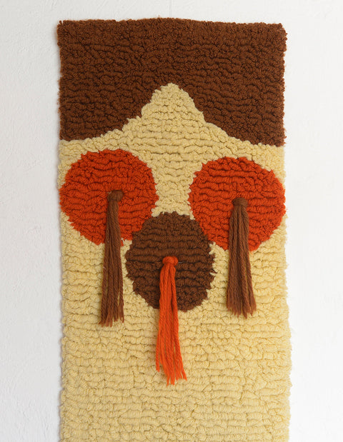 Vintage Wool Tapestry: Mid Century Modern Wall Hanging, Boho Decor