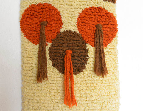 Vintage Wool Tapestry: Mid Century Modern Wall Hanging, Boho Decor