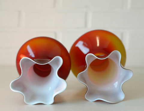 Vintage Glass Vases: Retro Mid Century Modern Decor, Yugoslavia 60s