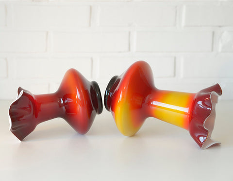 Vintage Glass Vases: Retro Mid Century Modern Decor, Yugoslavia 60s