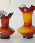 Vintage Glass Vases: Retro Mid Century Modern Decor, Yugoslavia 60s