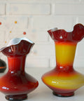 Vintage Glass Vases: Retro Mid Century Modern Decor, Yugoslavia 60s