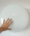 Vintage Space Age Sconce: Extra Large Opaline Glass Flush Mount Light