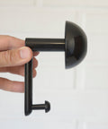 Vintage Space Age Black Metal Wall Hooks, Italian MCM Set of 3