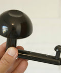 Vintage Space Age Black Metal Wall Hooks, Italian MCM Set of 3