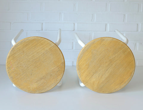 Pair of Vintage Stackable Stools / Mid Century Modern / Space Age / Plant Stand 1970's