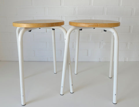 Pair of Vintage Stackable Stools / Mid Century Modern / Space Age / Plant Stand 1970's