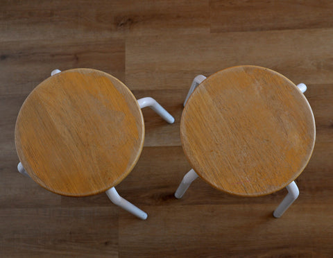 Pair of Vintage Stackable Stools / Mid Century Modern / Space Age / Plant Stand 1970's