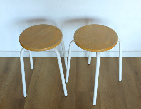 Pair of Vintage Stackable Stools / Mid Century Modern / Space Age / Plant Stand 1970's