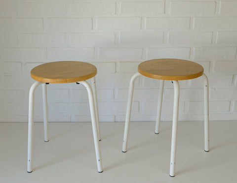 Pair of Vintage Stackable Stools / Mid Century Modern / Space Age / Plant Stand 1970's