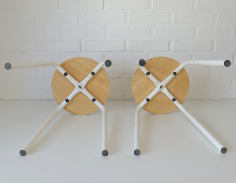 Pair of Vintage Stackable Stools / Mid Century Modern / Space Age / Plant Stand 1970's