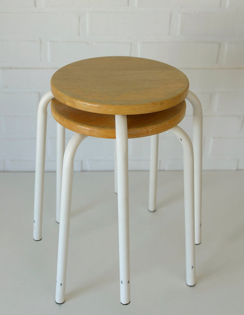 Pair of Vintage Stackable Stools / Mid Century Modern / Space Age / Plant Stand 1970's