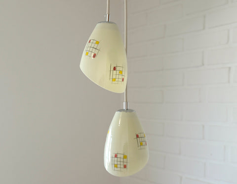 Vintage Hand Blown Glass Pendant Light: Cascade Tulip Hanging Lamp