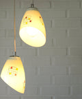 Vintage Hand Blown Glass Pendant Light: Cascade Tulip Hanging Lamp