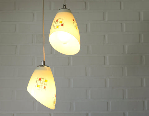 Vintage Hand Blown Glass Pendant Light: Cascade Tulip Hanging Lamp