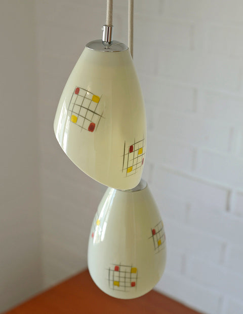 Vintage Hand Blown Glass Pendant Light: Cascade Tulip Hanging Lamp