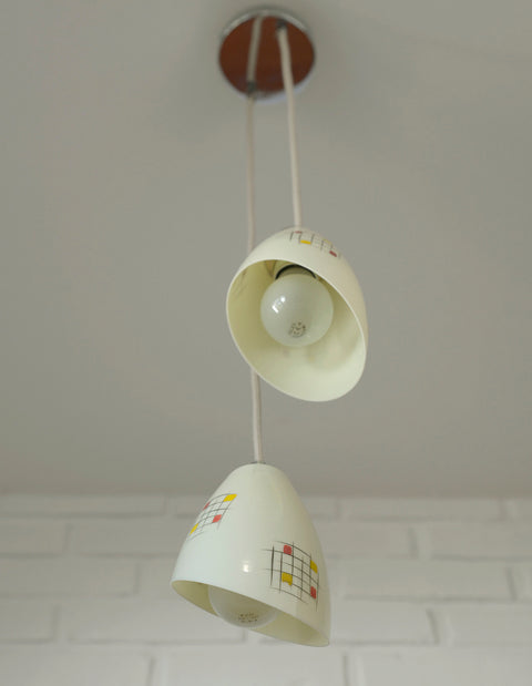 Vintage Hand Blown Glass Pendant Light: Cascade Tulip Hanging Lamp