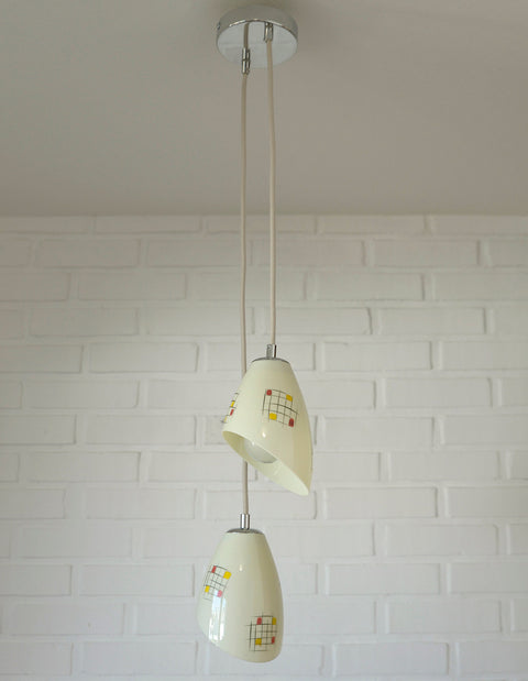 Vintage Hand Blown Glass Pendant Light: Cascade Tulip Hanging Lamp